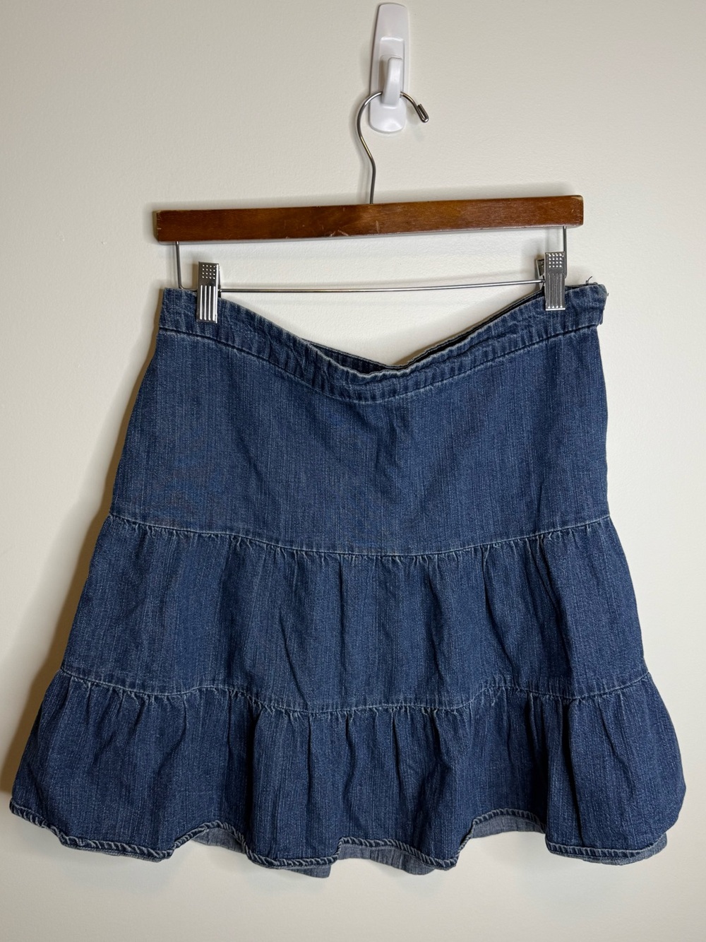 GAP Dark Blue Denim Tiered Mini Skirt Jean size 12